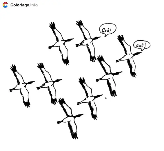 Coloriage Des cigognes dans le ciel - Cigogne à imprimer