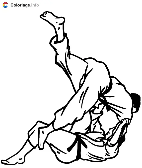 Coloriage Dessin à colorier de judo - Judo à imprimer