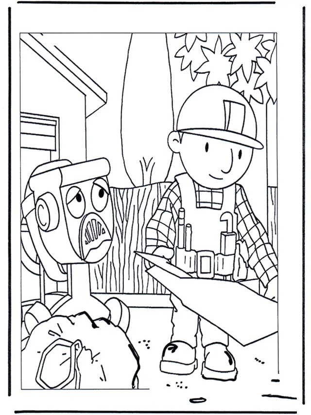 Coloriage Bob le Bricoleur avec ses outils - Bob le bricoleur à imprimer