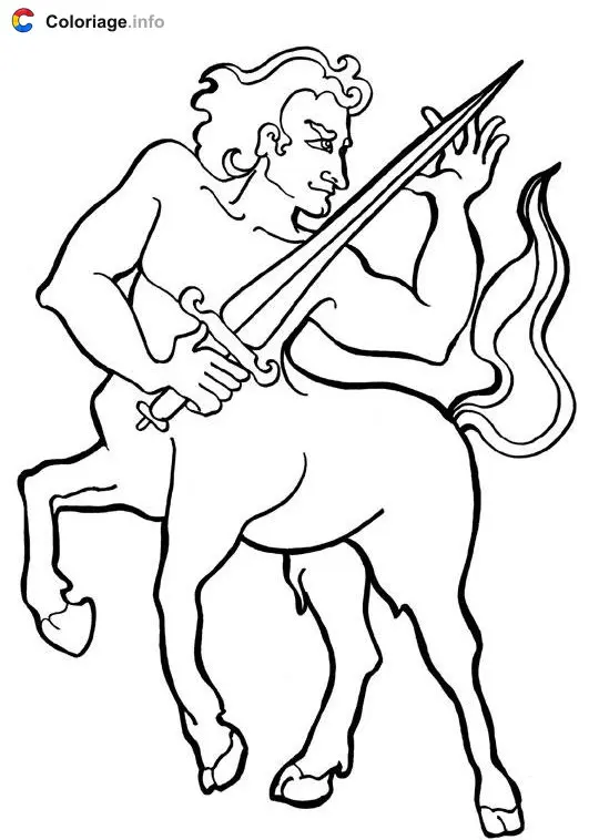 Coloriage Dessin centaure colorier 3 - Mythologie à imprimer