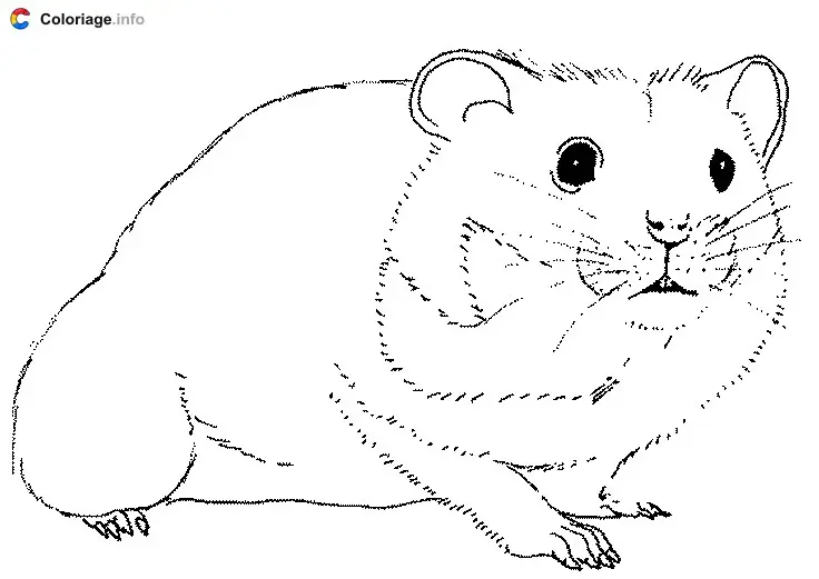 Coloriage Dessin d'un hamster - Hamster à imprimer