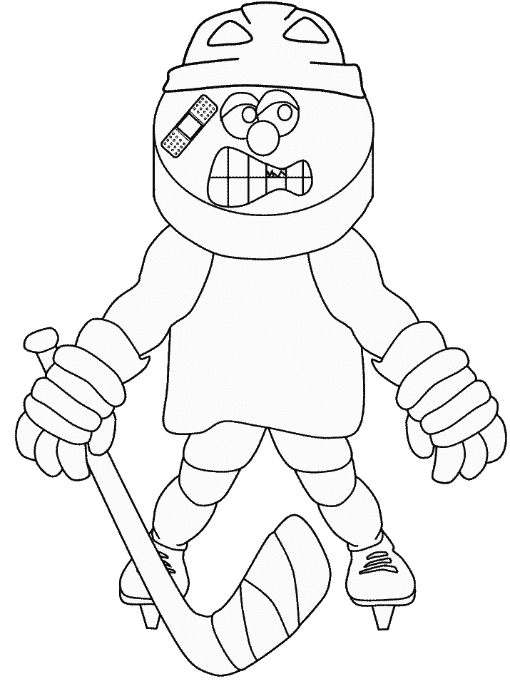 Coloriage Dessin D'Un Joueur De Hockey - Hockey à imprimer