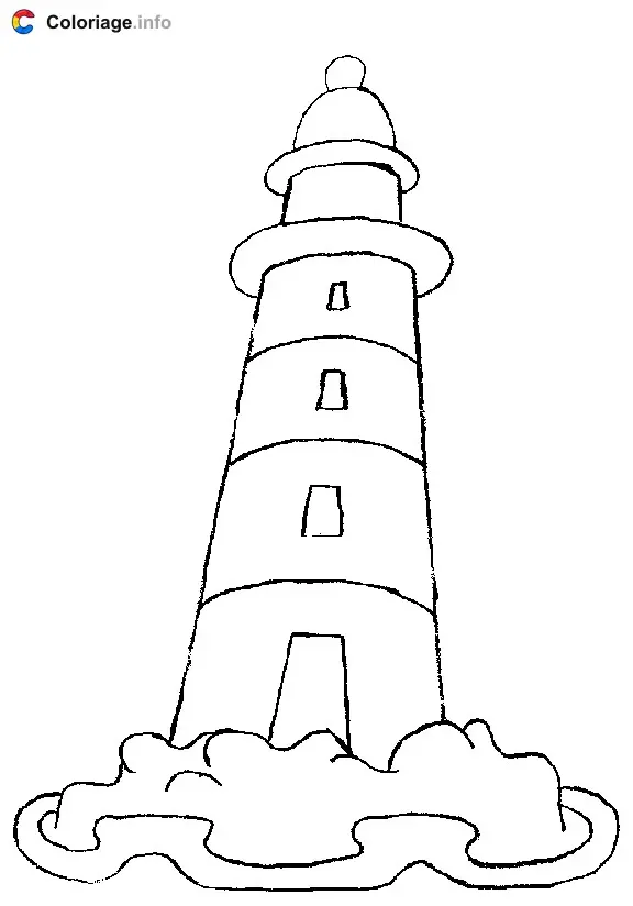 Coloriage Dessin d'un phare - Phares à imprimer