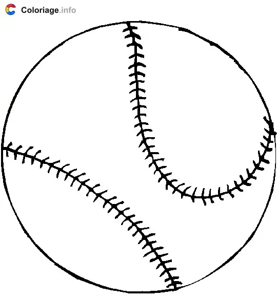 Coloriage Dessin d'une balle de baseball - Baseball à imprimer
