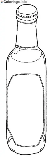 Coloriage Dessin d'une bouteille de bière - Boissons à imprimer