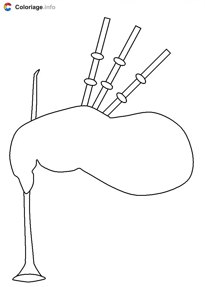 Coloriage Dessin d'une cornemuse - Écosse à imprimer