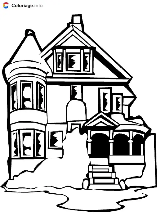 Coloriage Dessin d une maison - Maison à imprimer