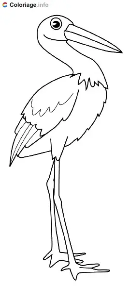 Coloriage Dessin de cigogne - Cigogne à imprimer