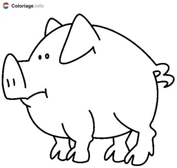 Coloriage Dessin de cochon - Cochons à imprimer