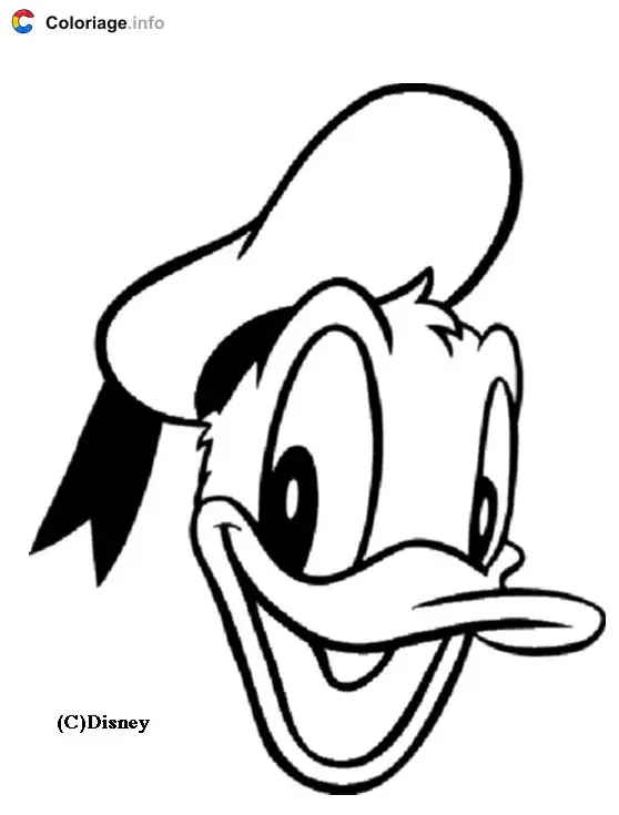 Donald Duck Head coloring page to print