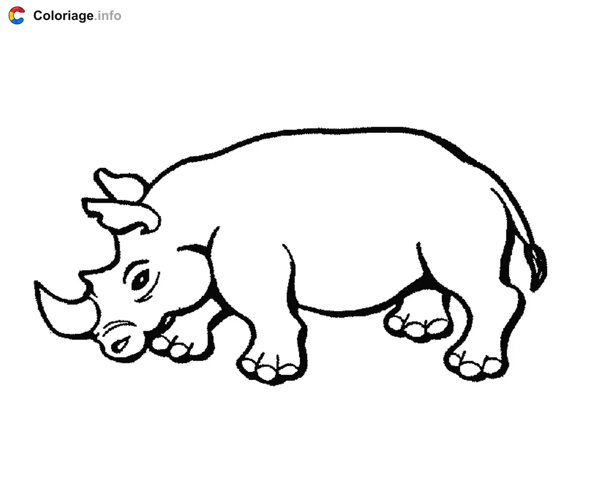 Coloriage Dessin de rhinocéros - Rhinocéros à imprimer