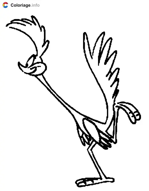 Coloriage Dessin de Road Runner - Bip Bip et Coyote à imprimer