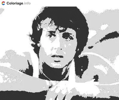Coloriage Dessin de Rocky Balboa - Sylvester Stallone à imprimer
