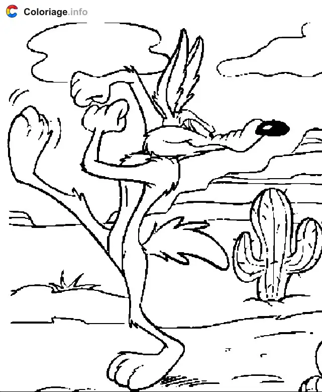Coloriage Dessin de Vil Coyote - Bip Bip et Coyote à imprimer