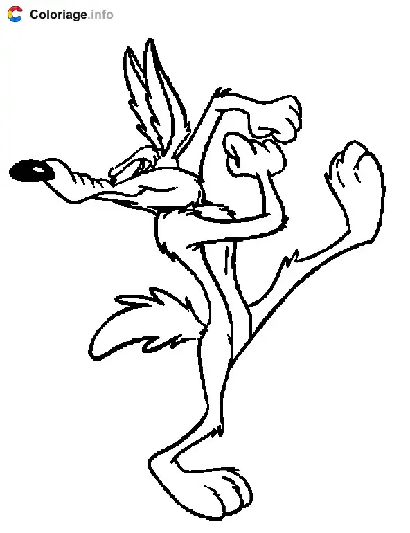 Coloriage Dessin de Wile Ethelbert Coyote - Bip Bip et Coyote à imprimer