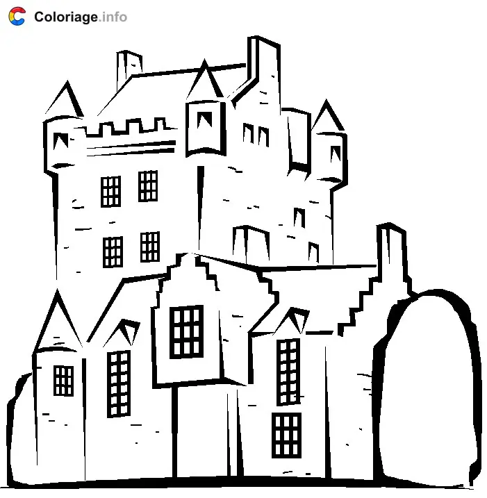 Coloriage Dessin du château de Cawdor - Écosse à imprimer
