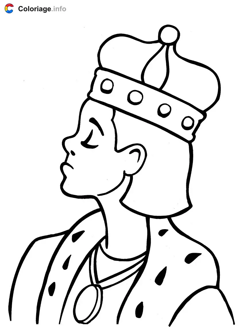Coloriage Dessin du jeune roi - Royauté à imprimer