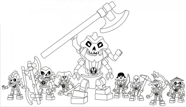 Coloriage Dessin Ennemis Squelette Ninjago - Ninjago à imprimer