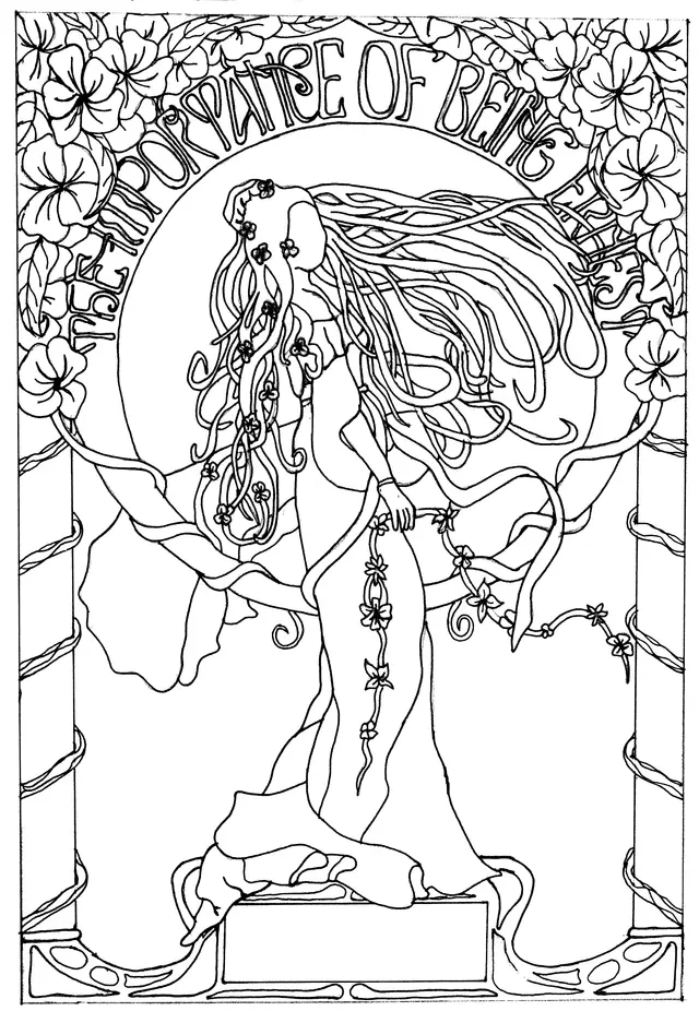 Coloriage Dessin Inspiration Art Nouveau - Art à imprimer