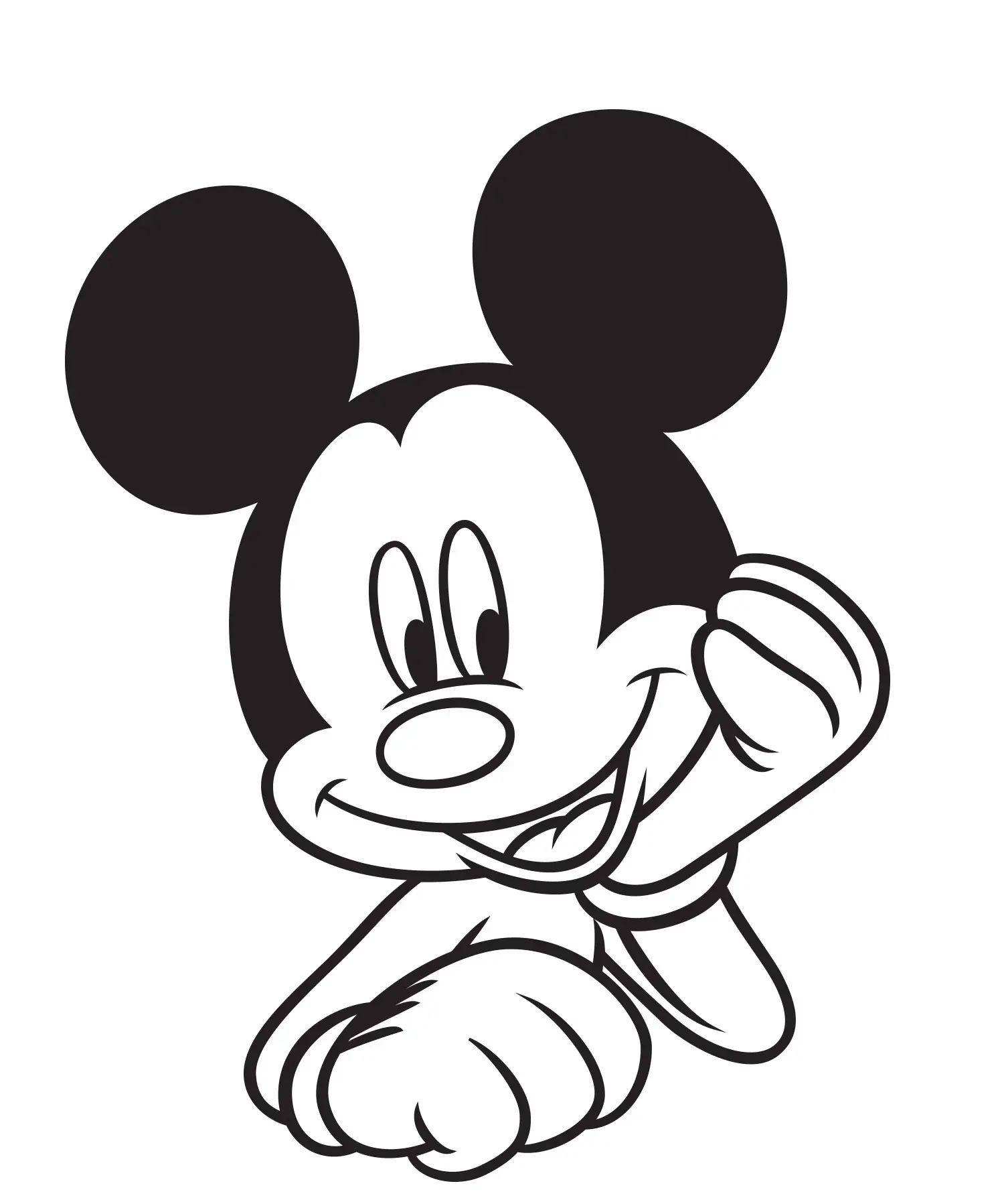 Coloriage Dessin Mickey Portrait Sourire - Mickey à imprimer