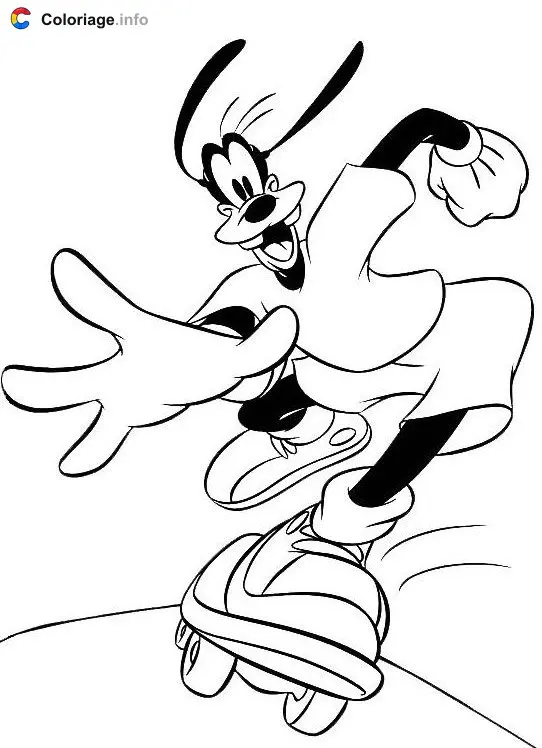 Goofy Skateboarding coloring page to print