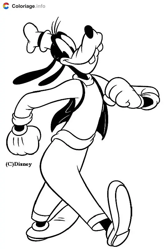 Goofy Walks with Confidence coloring page to print