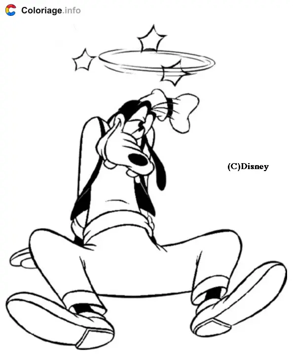 Goofy Sees Stars coloring page to print