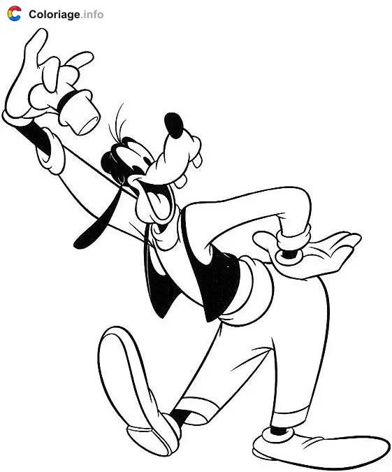 Goofy Says Hello coloring page to print