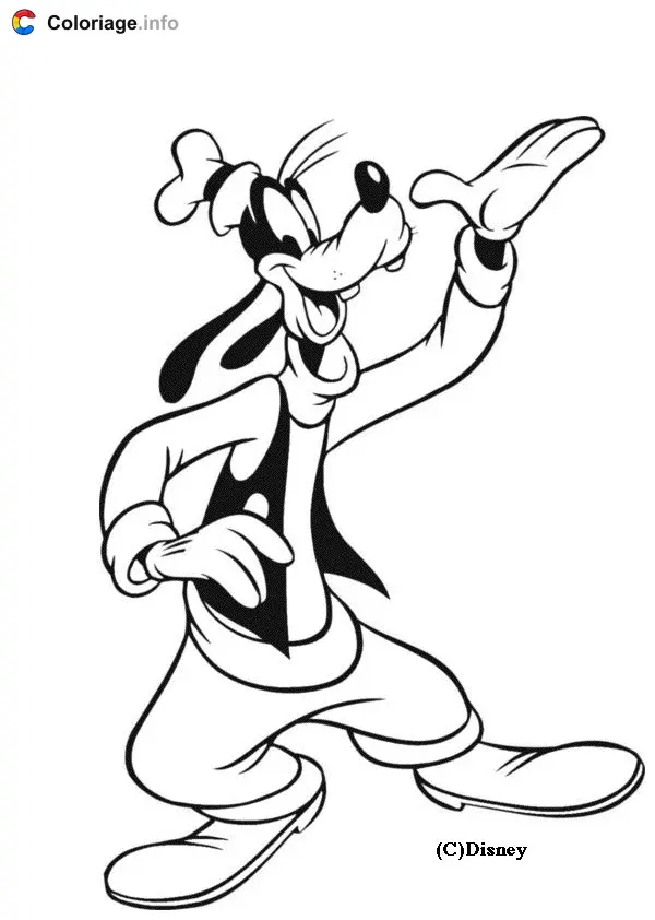 Goofy coloring page to print
