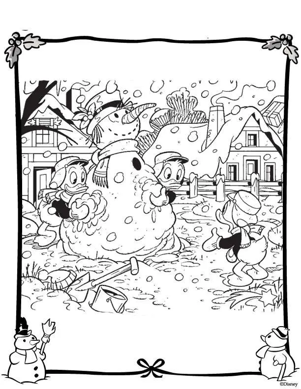 Coloriage Disney Noël 2 - Noël Disney à imprimer