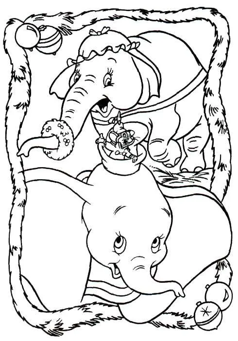Coloriage Princesses Disney sous la neige de Noël - Noël Disney à imprimer