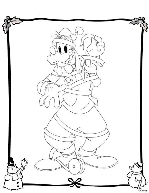 Coloriage Mickey et Minnie en tenue de Noël - Noël Disney à imprimer