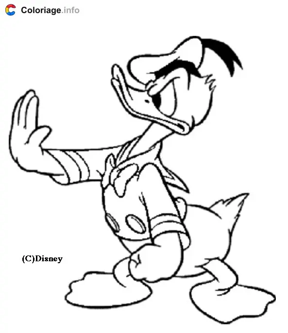 Donald Says STOP coloring page to print