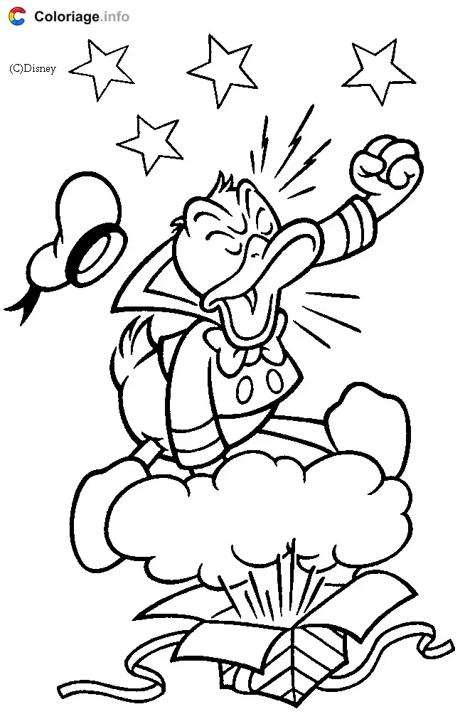 Angry Donald Duck coloring page to print