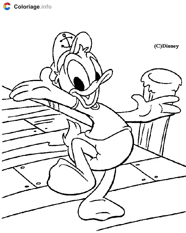 Donald Duck the Sailor coloring page to print