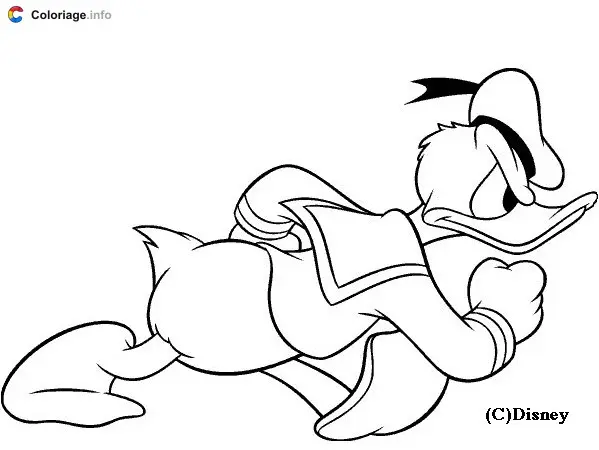 Angry Donald Duck coloring page to print