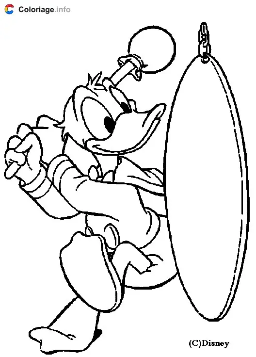 Donald Duck Going to the Beach coloring page to print