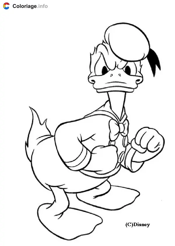 Angry Donald Duck coloring page to print