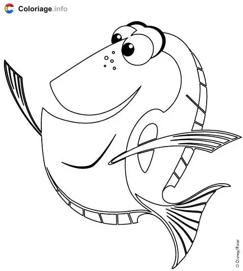 Dory coloring page to print