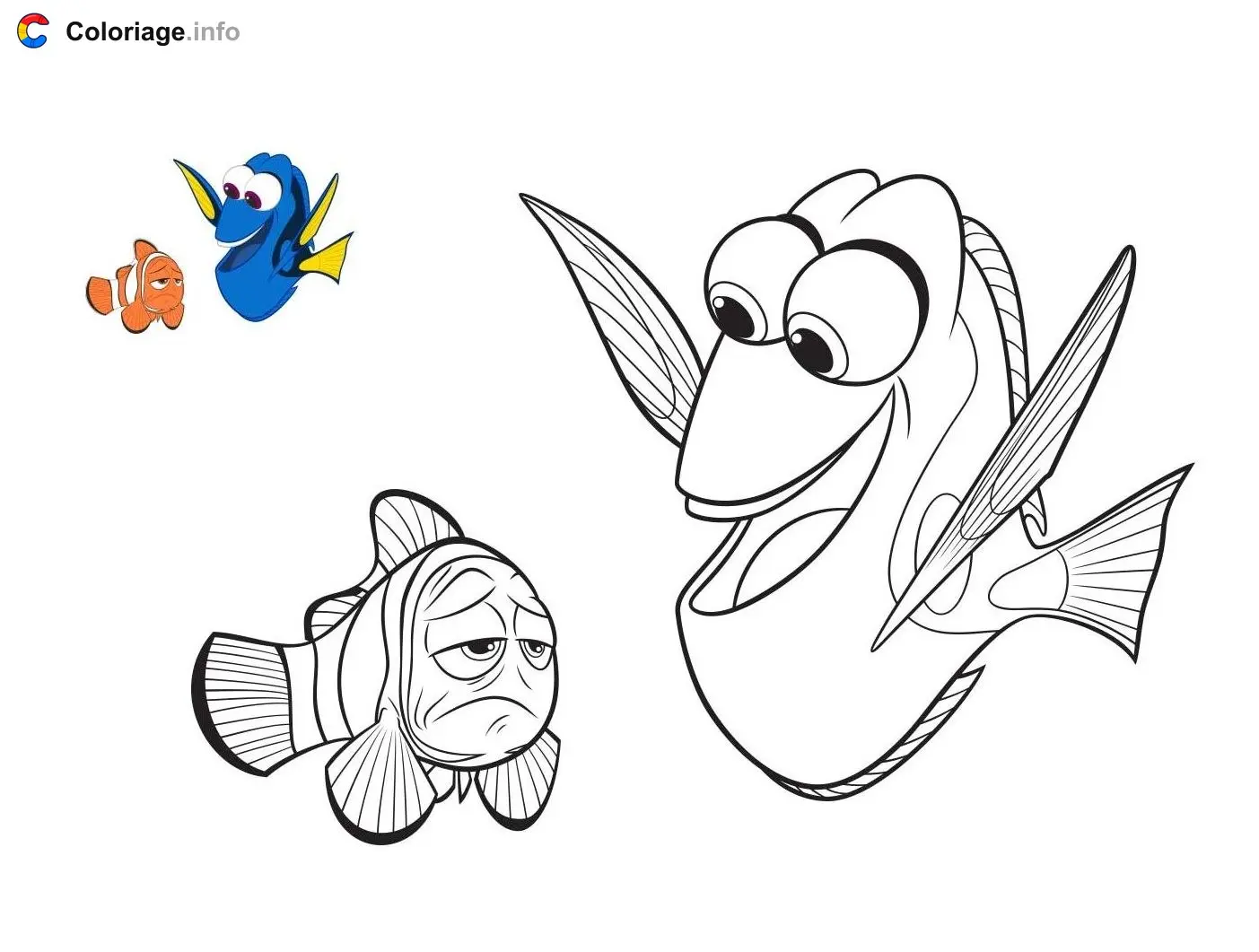 Dory and Marlin coloring page to print