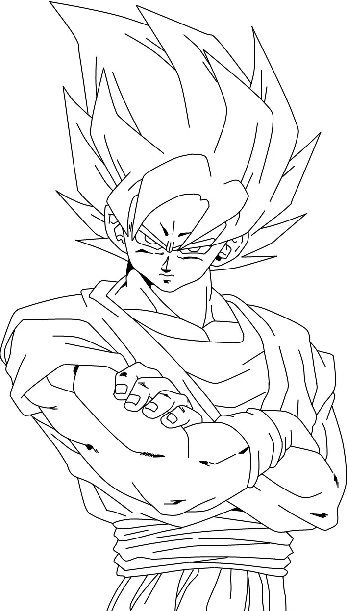 Dibujo de Dragon Ball Z Sangoku Manga para colorear