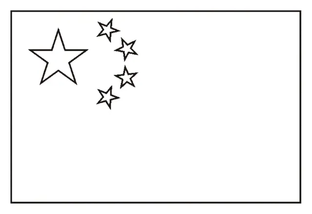 Coloriage Drapeau Chine - Chine à imprimer