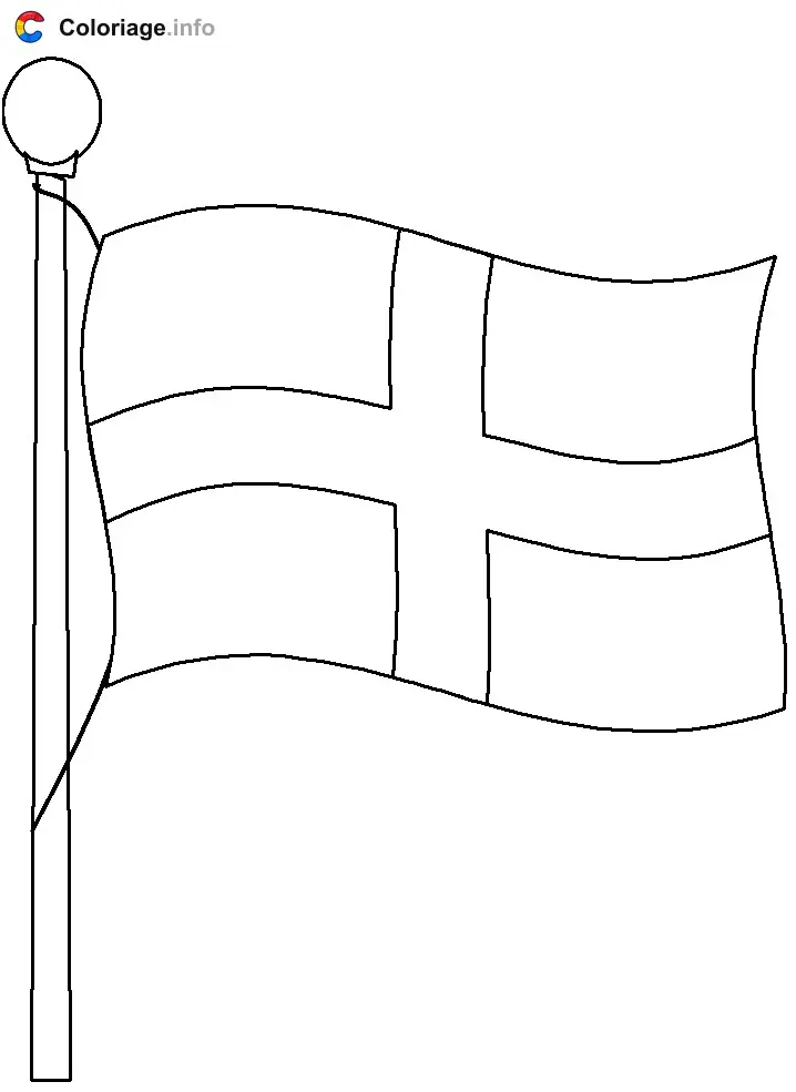 Coloriage Drapeau de l'Angleterre - Angleterre à imprimer