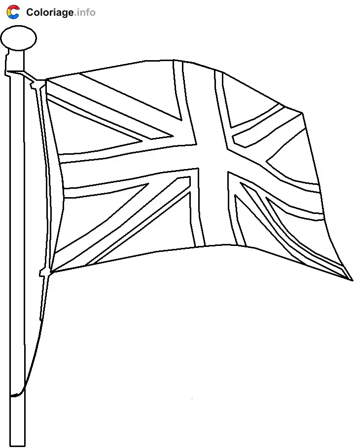 Coloriage Drapeau du Royaume-Uni - Angleterre à imprimer