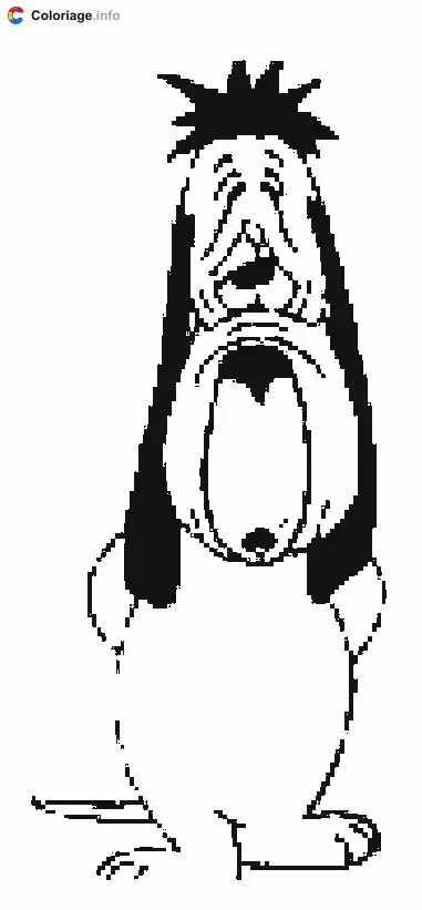 Coloriage Droopy de face - Droopy à imprimer