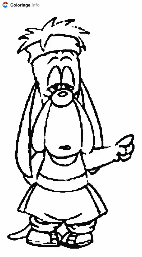 Coloriage Droopy en sportif - Droopy à imprimer
