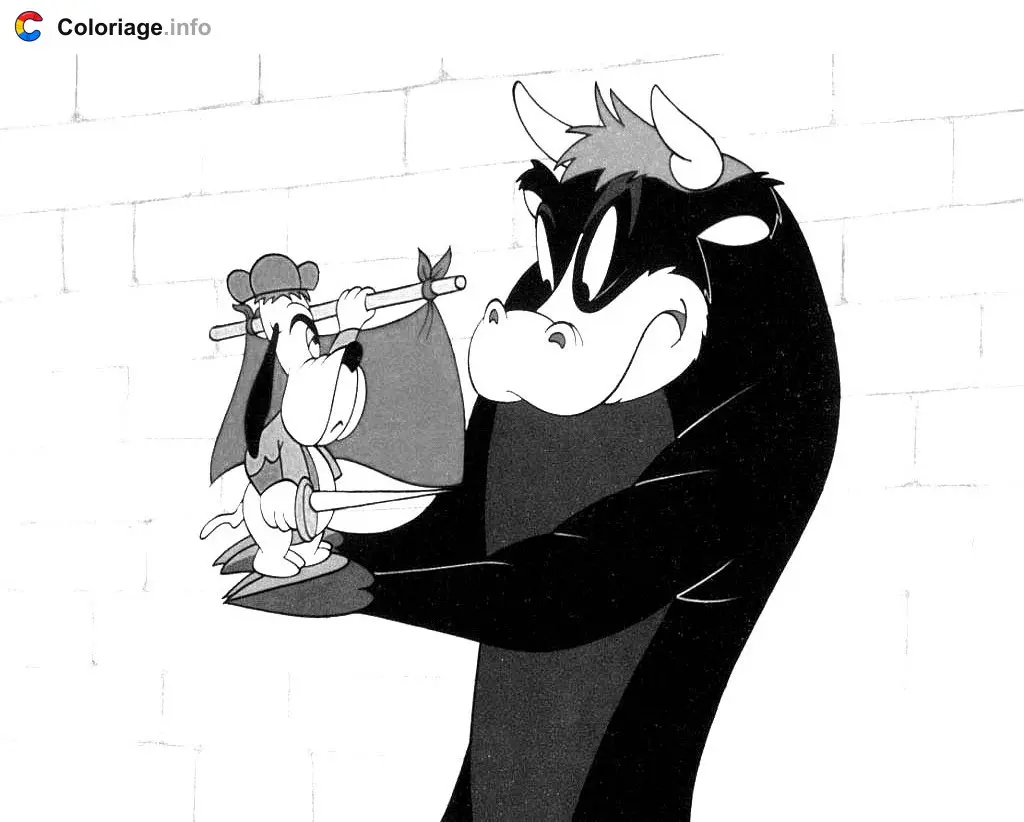 Coloriage Droopy taureau - Droopy à imprimer