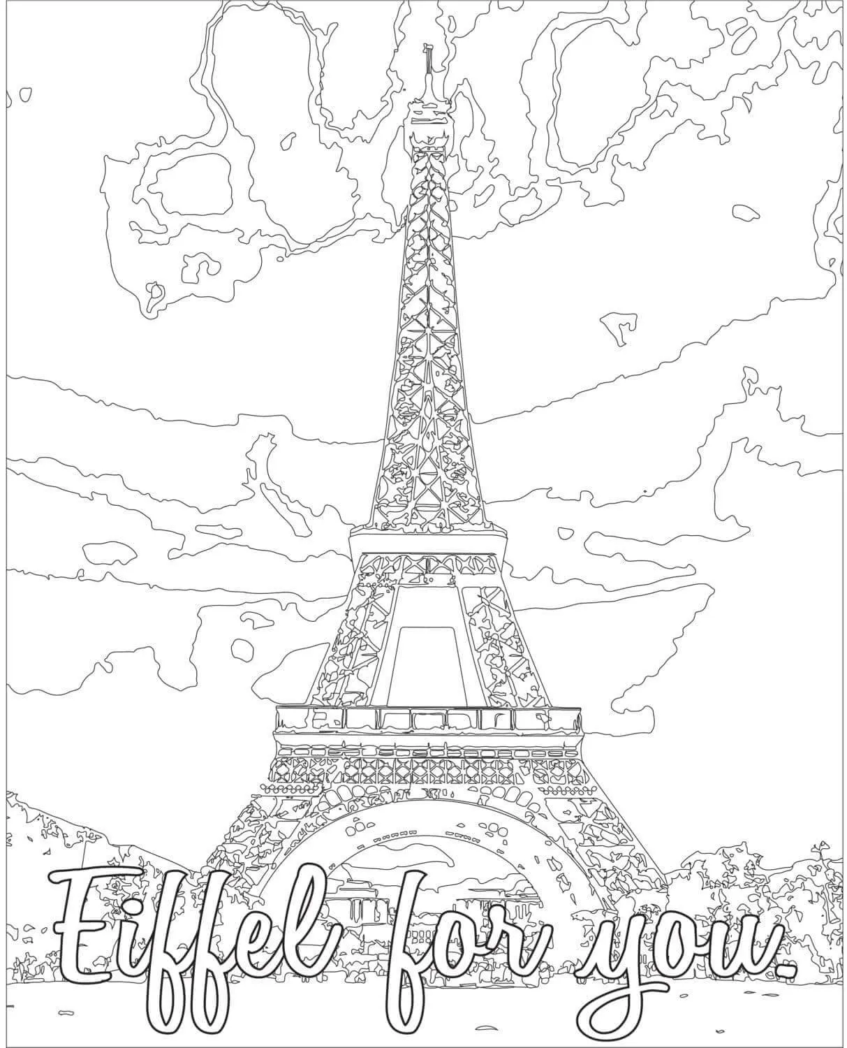 Coloriage Eiffel For You - Tour Eiffel à imprimer