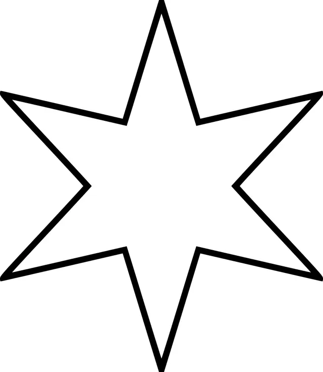 Coloriage Étoile Six Branches - Étoile à imprimer