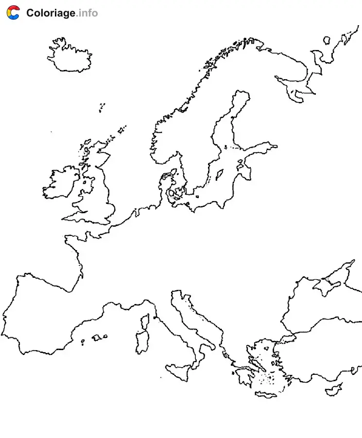 Coloriage Europe - Monuments à imprimer